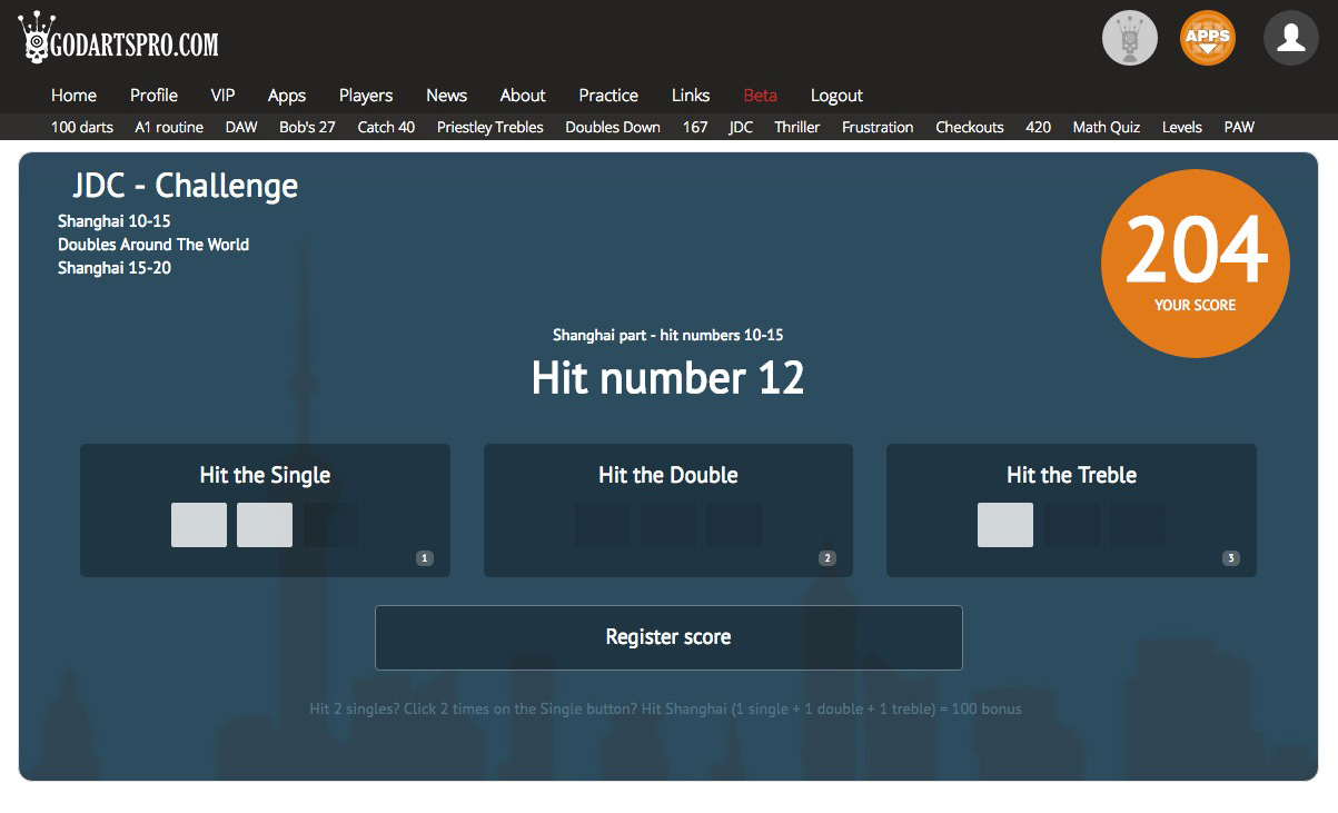 JDC Practice Routine GoDartsPro Online darts practicing games