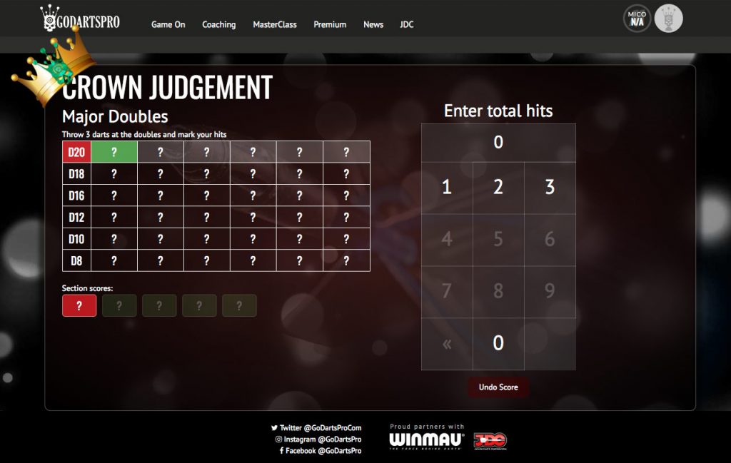 The Crown Judgement the ultimate darts assessment game GoDartsPro