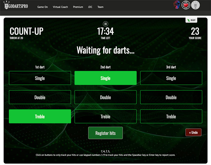 GoDartsPro - Count-up darts training game