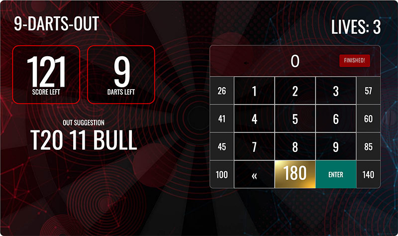 Game 9 darts out