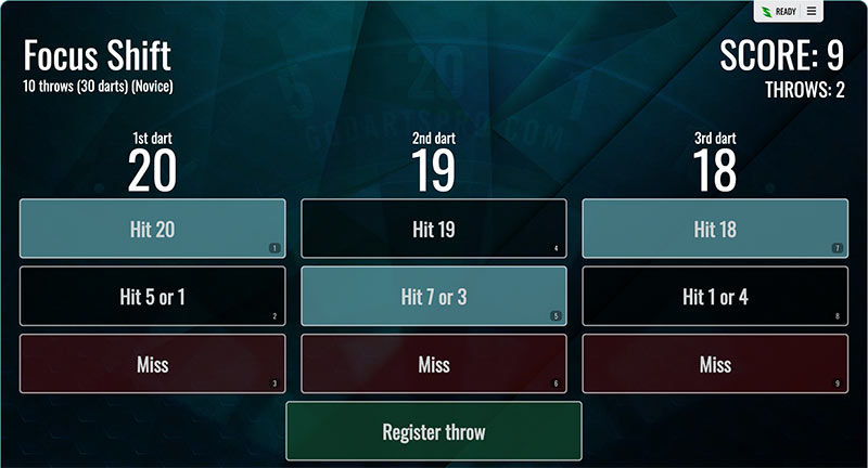 Focus Shift darts training game
